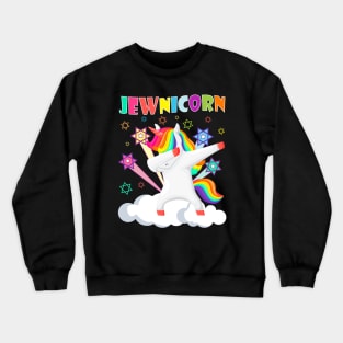 Jewnicorn Dabbing Unicorn Jewish Jew Rosh Hashanah Crewneck Sweatshirt